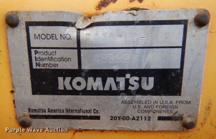 image for item DK0387 1998 Komatsu PC200LC-6LE  excavator