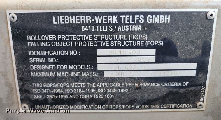 image for item DL6646 2005 Liebherr LR622B  track loader