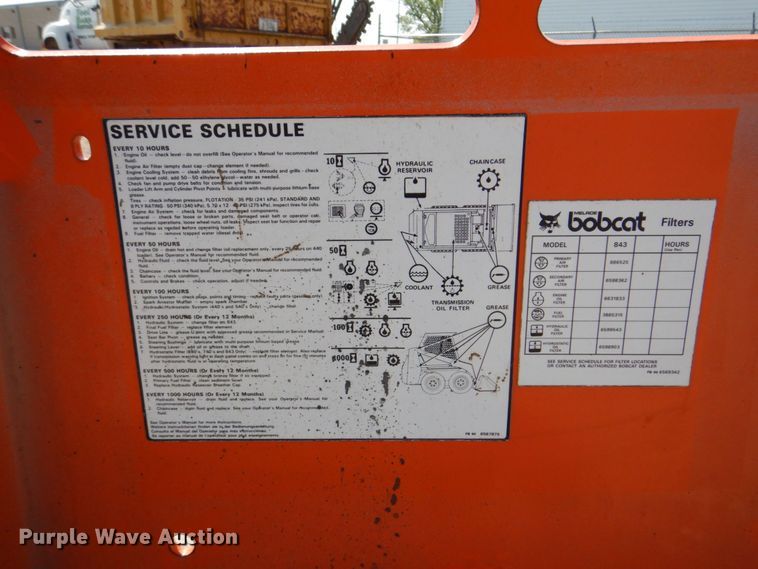 image for item DM2280 1990 Bobcat 843B  skid steer loader