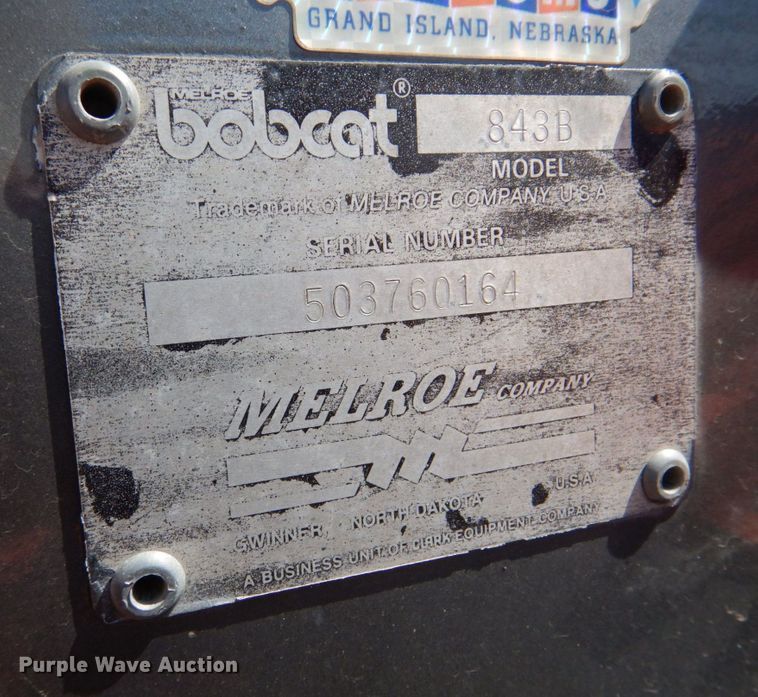 image for item DM2280 1990 Bobcat 843B  skid steer loader