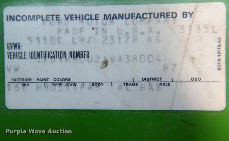 image for item DM2298 1988 Ford CT8000  fuel truck