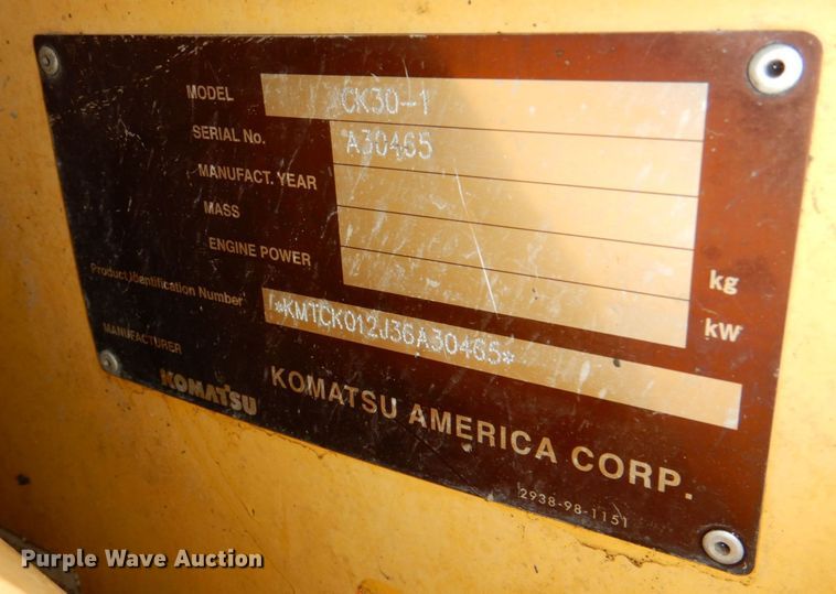 image for item DM2346 2007 Komatsu CK30-1  tracked skid steer loader