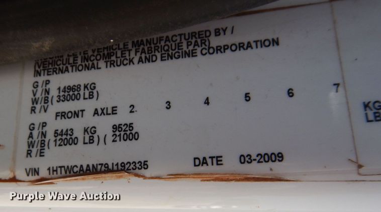 image for item DM4476 2009 International WorkStar 7400  dump truck
