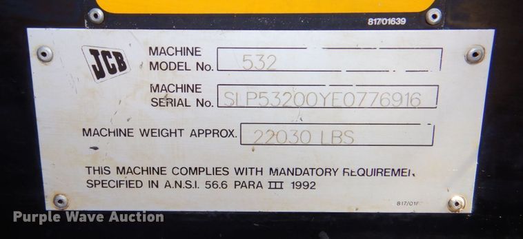 image for item DP4304 2000 JCB 532  telehandler