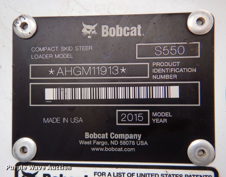 image for item DP4354 2015 Bobcat S550  skid steer loader