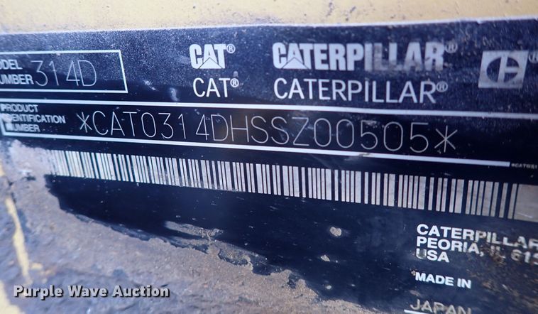 image for item DP4620 2012 Caterpillar 314D LCR  excavator