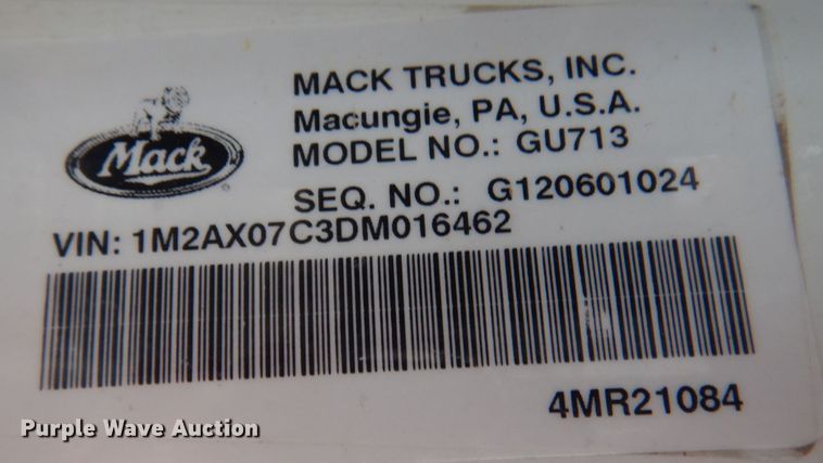 image for item DP5588 2013 Mack GU713  digger derrick truck