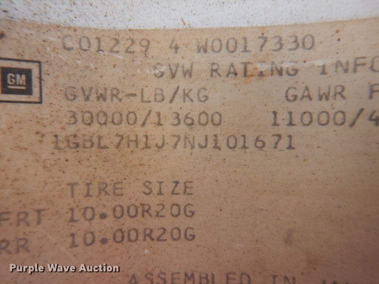 image for item DP5592 1992 Chevrolet Kodiak C6500  dump truck