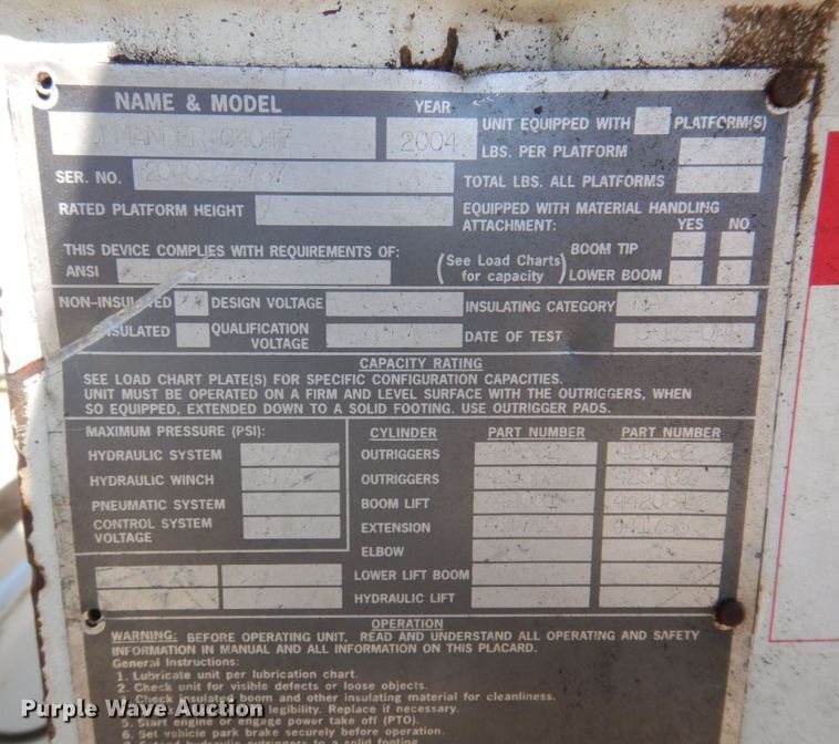 image for item DP5598 2005 International 4300 SBA  digger derrick truck