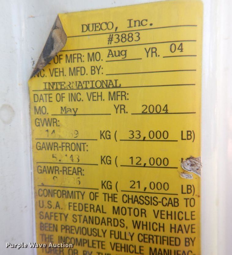 image for item DP5598 2005 International 4300 SBA  digger derrick truck