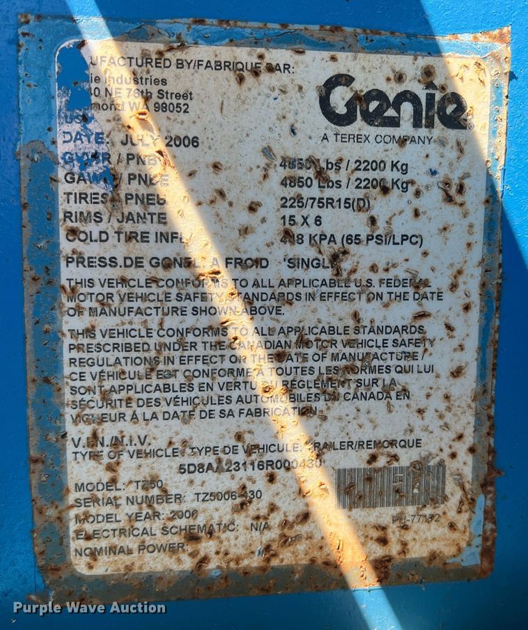 image for item DR1557 2006 Genie TZ50  boom lift