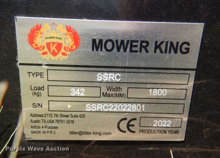 image for item DR1873 2022 Mower King  skid steer rotary mower