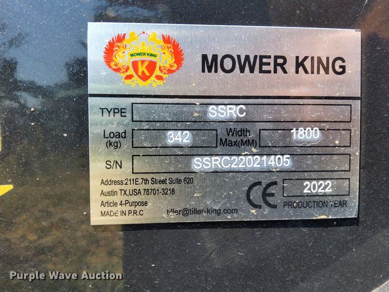 image for item DR1890 2022 Mower King  skid steer rotary mower