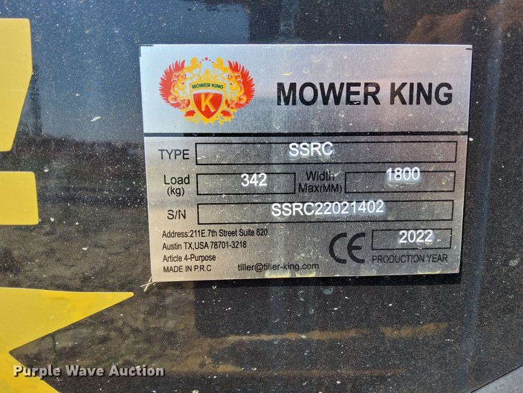 image for item DR1891 2022 Mower King  skid steer rotary mower