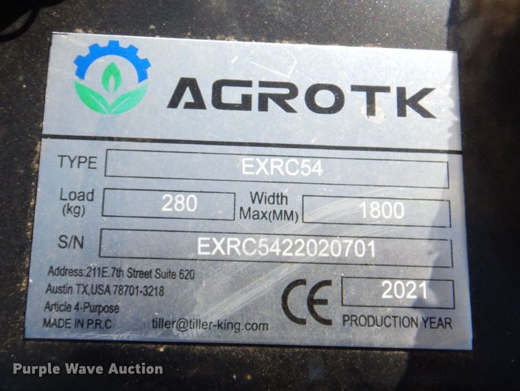 image for item DR1892 2021 Agrotk EXRC54  excavator brush mower