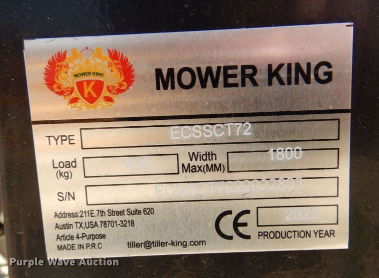 image for item DR1894 2022 Mower King  skid steer trencher