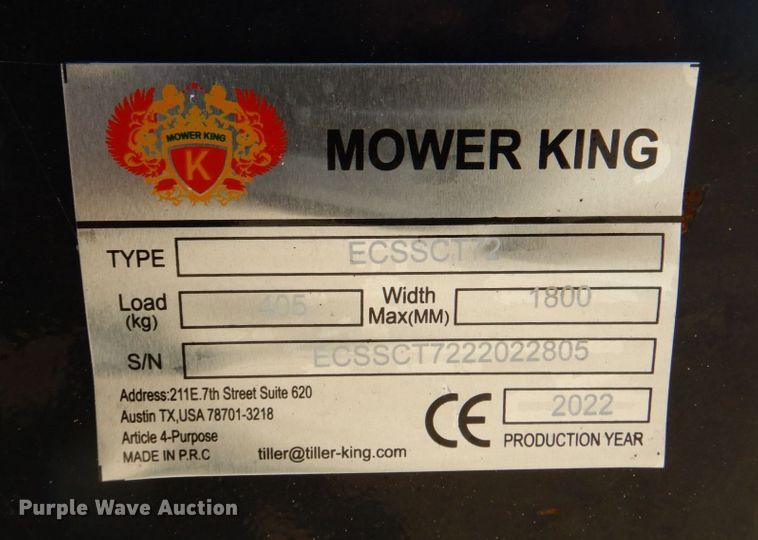 image for item DR1897 2022 Mower King  skid steer trencher