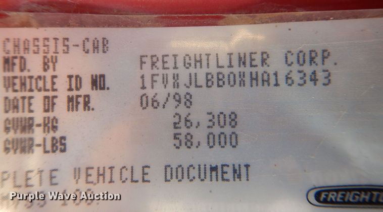 image for item DS8070 1999 Freightliner FL80  dump truck