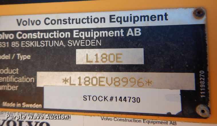 image for item DS8071 Volvo L180E  wheel loader