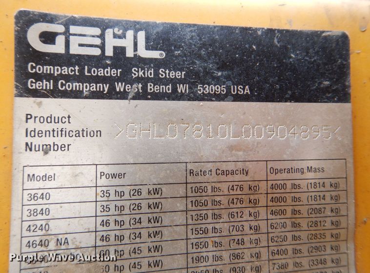 image for item DS8100 Gehl 7810 Turbo  skid steer loader