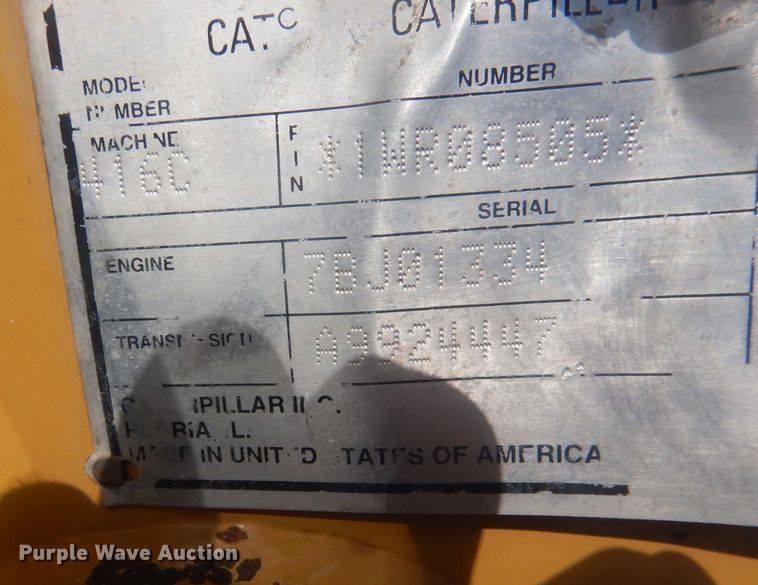 image for item HU9418 1999 Caterpillar 416C  backhoe