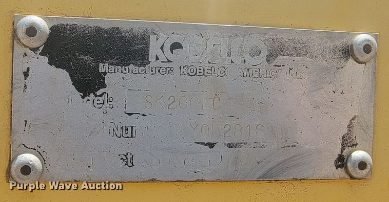 image for item JG9810 1996 Kobelco SK200LC Mark IV  excavator