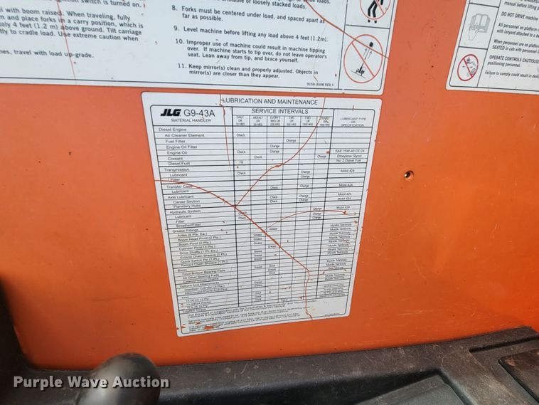 image for item JG9866 2009 JLG G9-43A  telehandler