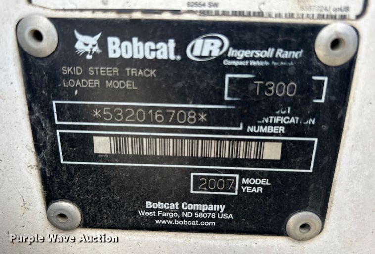 image for item JM9299 2007 Bobcat T300  skid steer loader