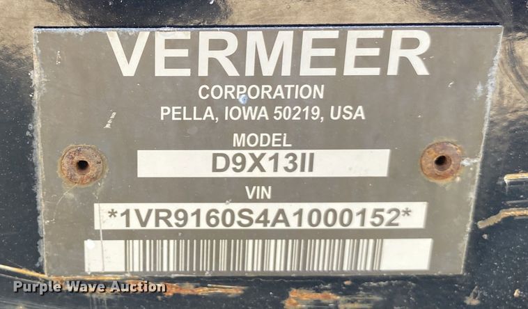 image for item JU9274 2010 Vermeer D9X13 Series II  directional boring unit