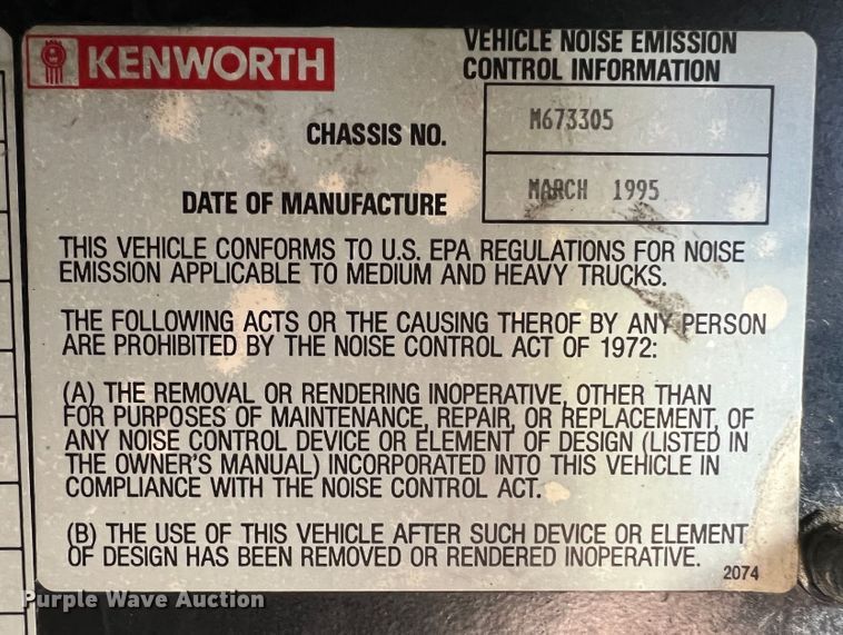 image for item KC9847 1995 Kenworth T300  utility / service truck