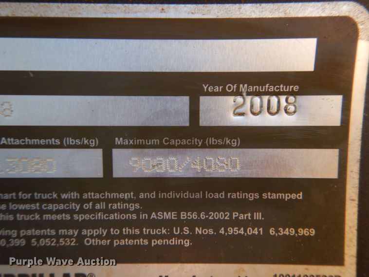 image for item KJ9859 2008 Caterpillar TL943  telehandler