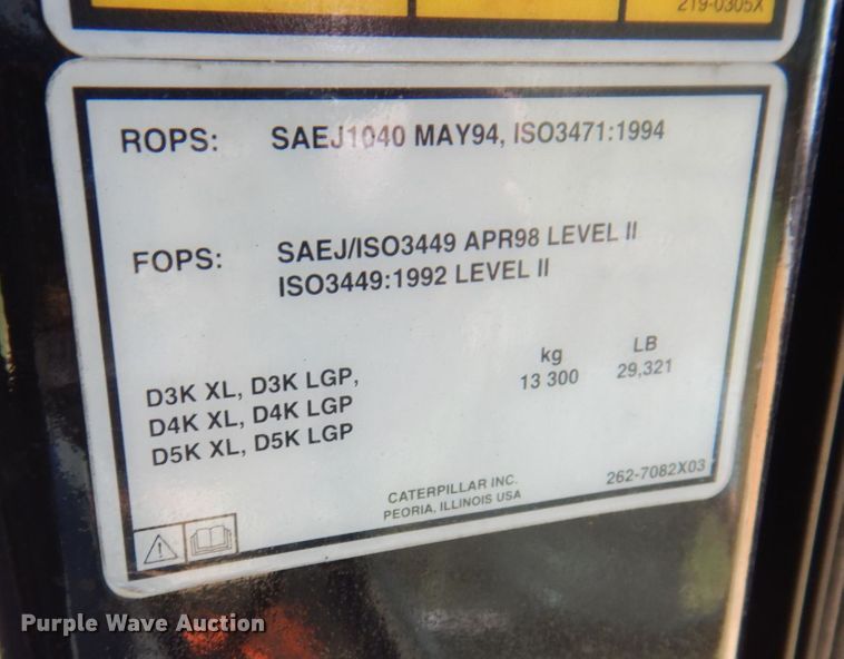 image for item KR9220 2008 Caterpillar D5K LGP  dozer