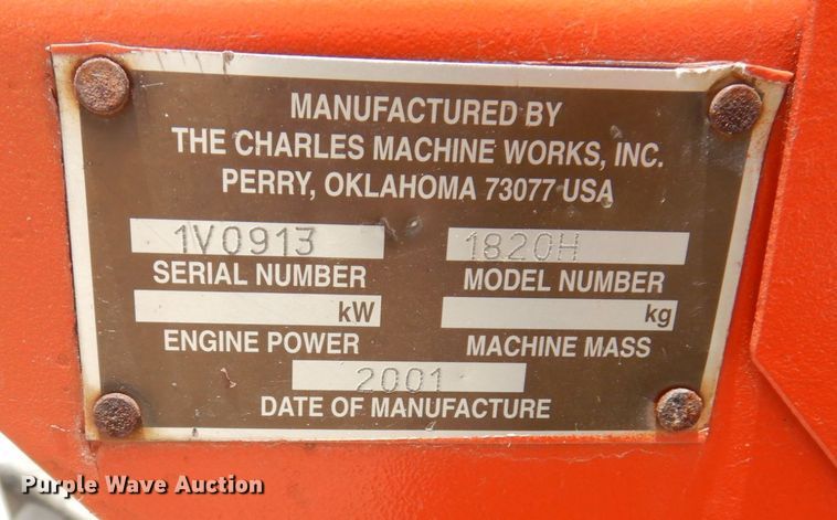 image for item KR9256 2001 Ditch Witch 1820H  trencher