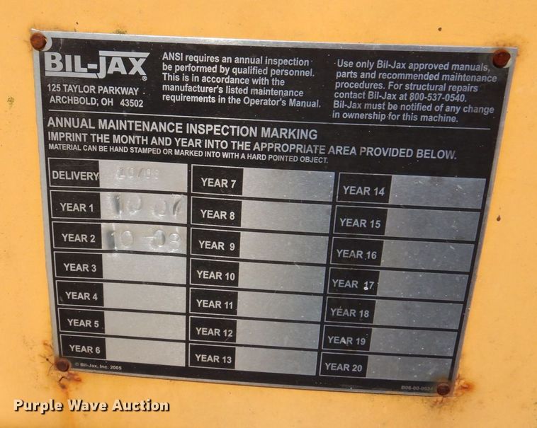 image for item KR9265 2006 Biljax 3632T  boom lift