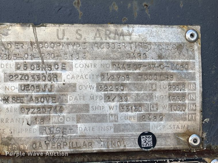 image for item LF9068 1989 Caterpillar 950B  wheel loader