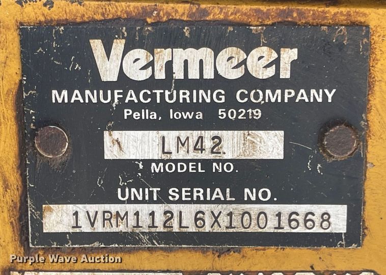 image for item LF9082 1999 Vermeer LM42  trencher
