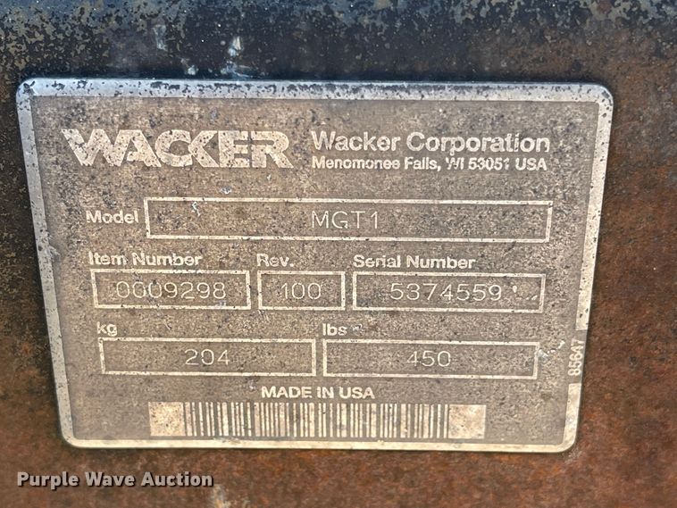 image for item LF9107 Wacker MGT1  generator