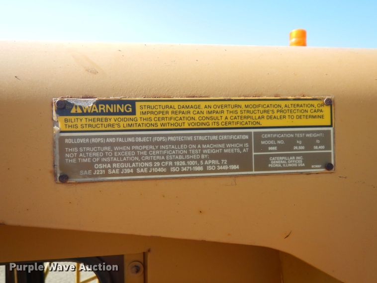 image for item MF9648 1987 Caterpillar 966E  wheel loader