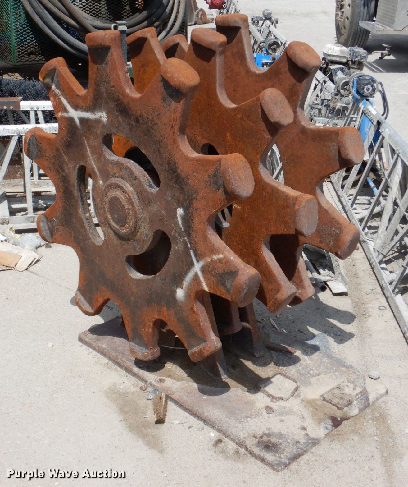 Backhoe compaction wheel in Lincoln, NE Item KD9855 sold Purple Wave