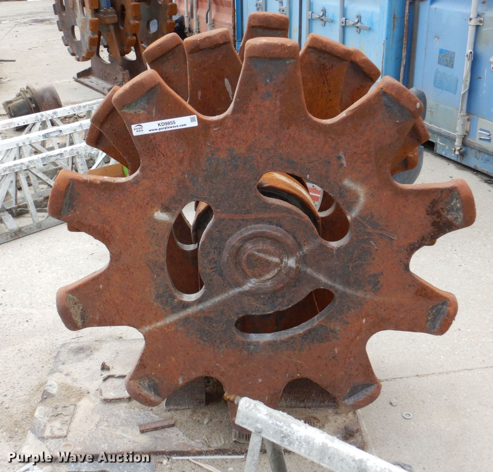 Backhoe compaction wheel in Lincoln, NE Item KD9855 sold Purple Wave