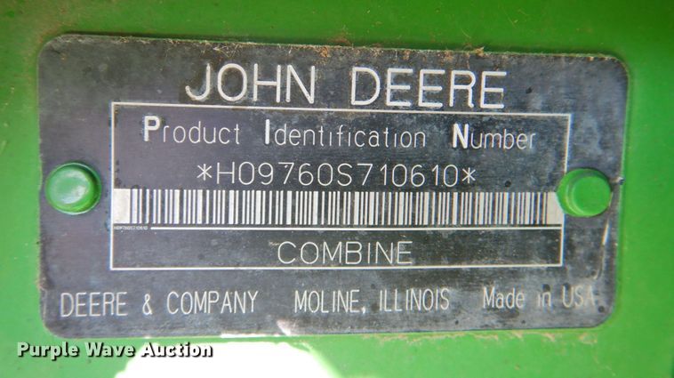 image for item DP4371 2005 John Deere 9760 STS  RWA combine