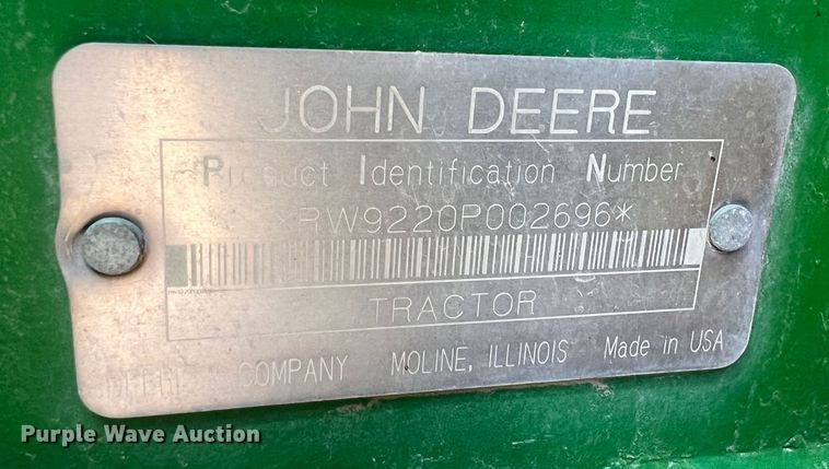 image for item DS8380 2002 John Deere 9220  4WD tractor