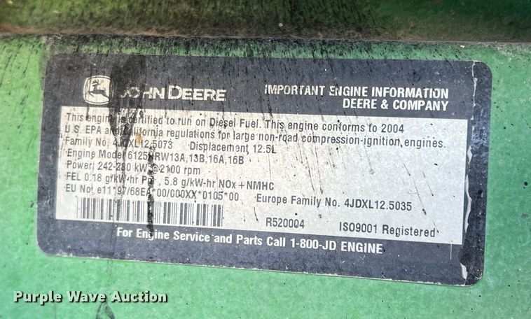 image for item DS8382 2004 John Deere 9220  4WD tractor