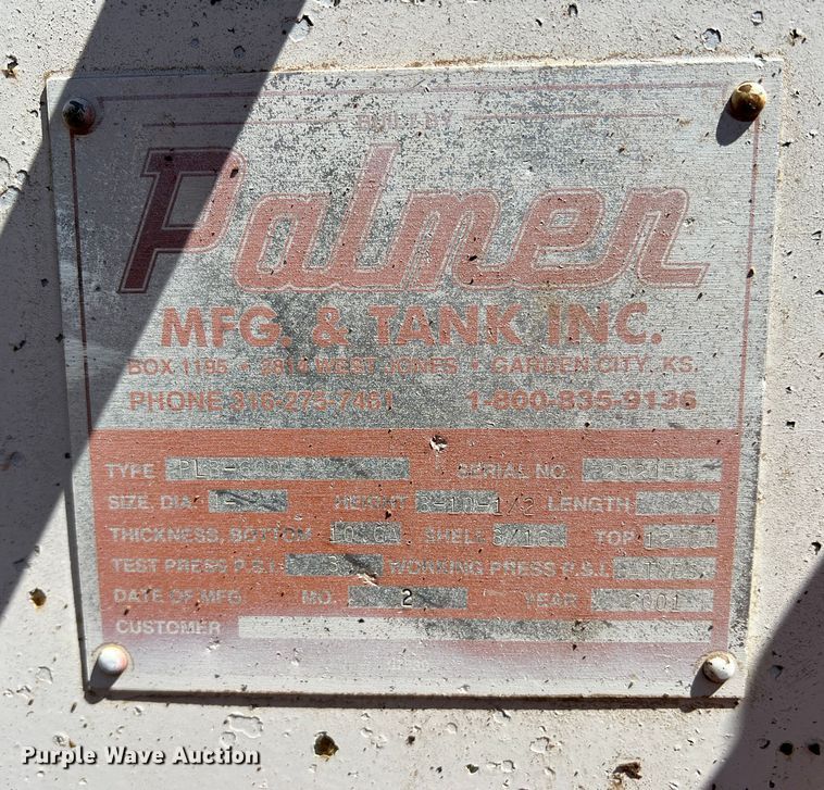 image for item DS8388 Palmer PLB-600  fuel trailer