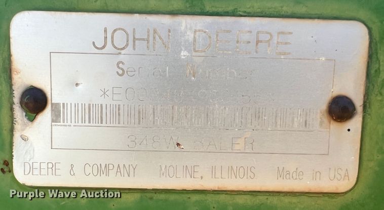image for item DS8419 1994 John Deere 348  small square baler