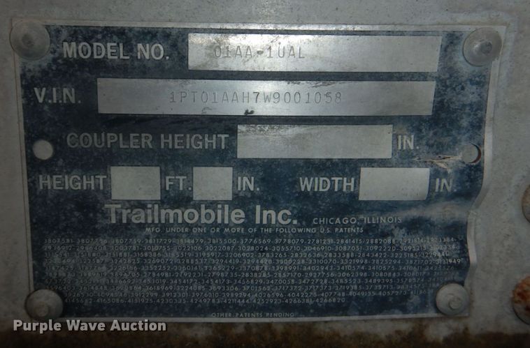 image for item DM2326 1998 Trailmobile Inc. 01AA-1UAL  dry van trailer