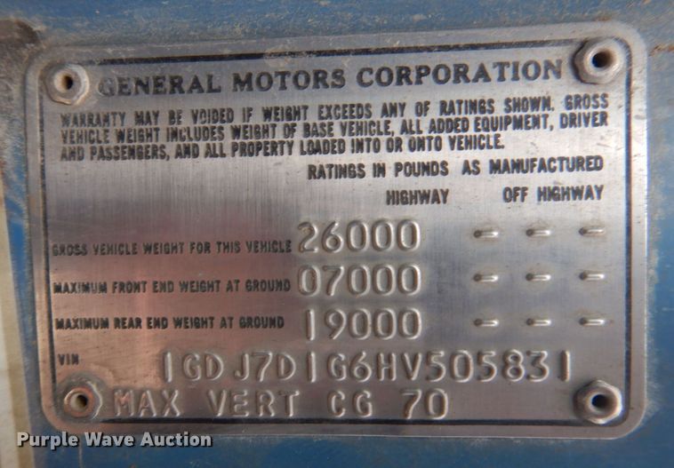 image for item DP5534 1987 GMC TopKick C7000  truck cab and chassis