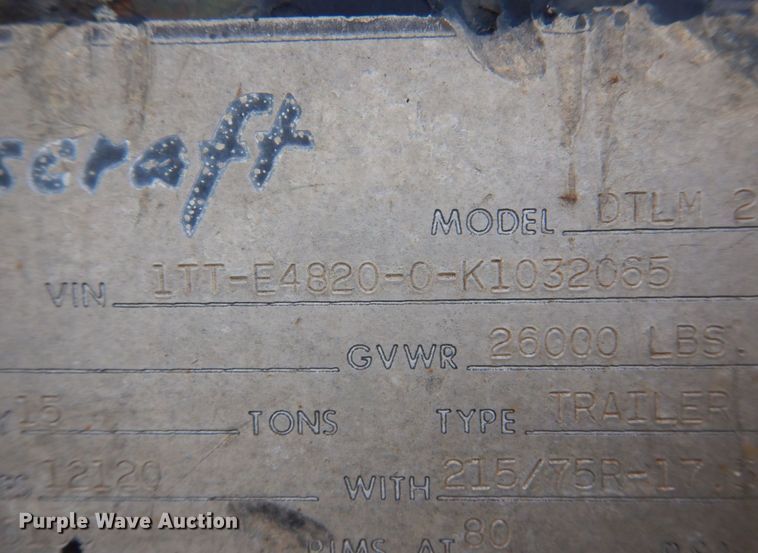 image for item DP5607 1989 Transcraft DTLM 22-48  drop deck trailer