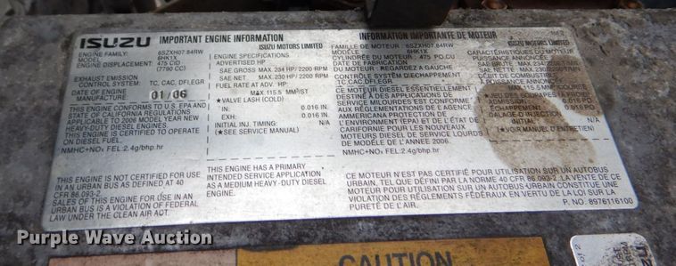 image for item KR9173 2006 Chevrolet T7500  flatbed truck