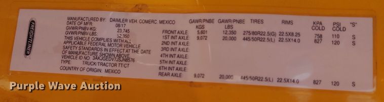 image for item LU9115 2018 Freightliner Cascadia 125  semi truck